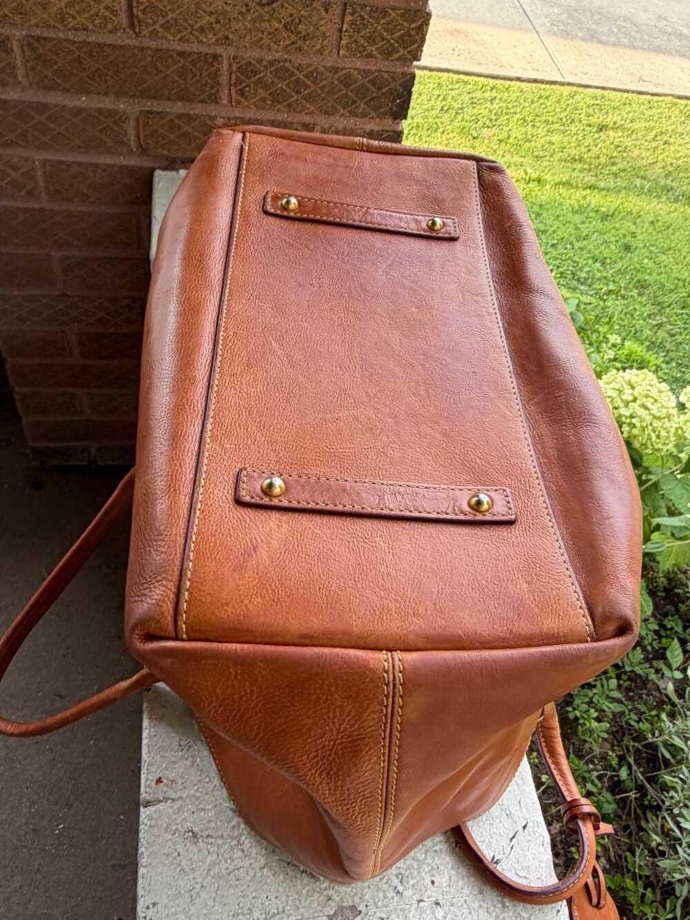 DOONEY & BOURKE Russel Florentine Italy Large Natural Tan Carryall Laptop Bag - Picture 6 of 14
